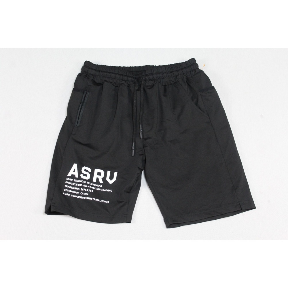 ASRV Men Black Shorts Performance Drawstrings Active Gym Size 28X8